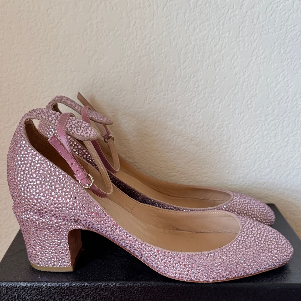 VALENTINO Sparkling Pink Crystal Heels 39.5 US 9-9.5